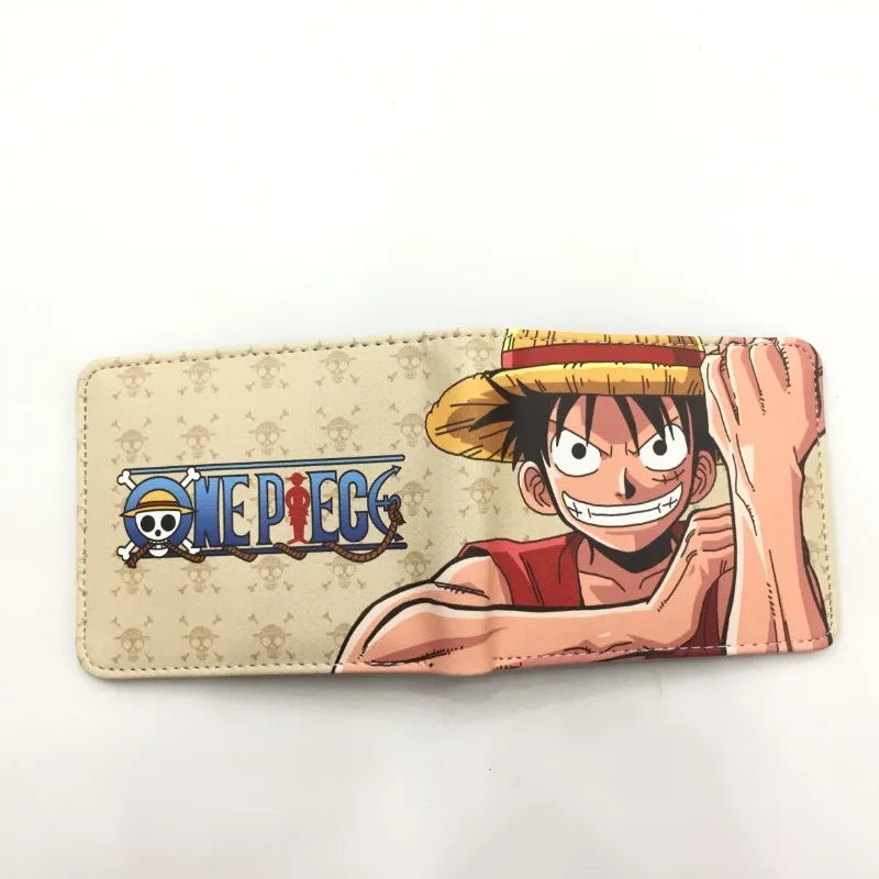 One Piece Anime PU Wallet Zoro Luffy Ace Character Wallet Foldable Portable Multi-Function Card Holder Coin Purse Birthday Gift