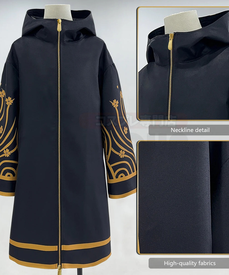 HOLOUN Tokyo Anime Brahman Senju Kawaragi Cosplay Costume Golden Black Jacket Coat Over Size Sakura Printed Halloween Christmas