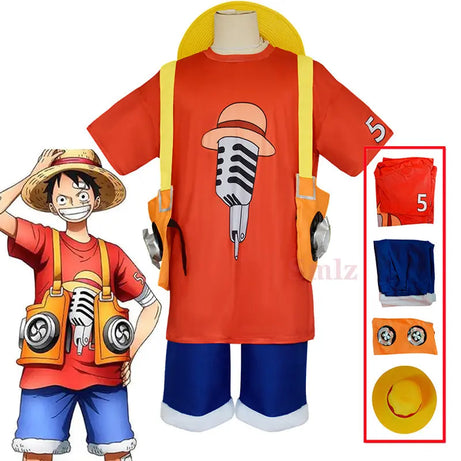 New Anime Cosplay Movie Red Luffy Cosplay Costume