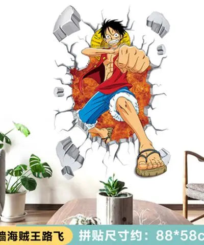 One Piece Anime Luffy Poster Wall Sticker Personality Creative Fashion Boys Dormitory Decoration Wallpaper Self Adhesive