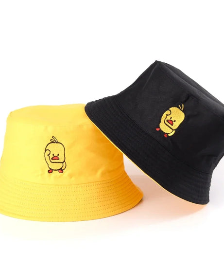 Summer Duck Reversible Bucket Hat for Women Travel Fisherman Hat Sad Boys Bob Fishing Cap Girl Outdoor Panama Beach Sun Hat