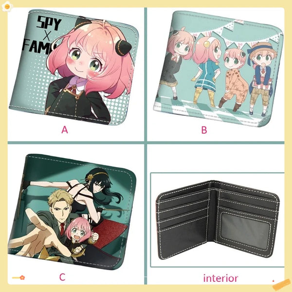 Spy x Family Forger Family Kawaii Short PU Leather Folding Bifold Wallet