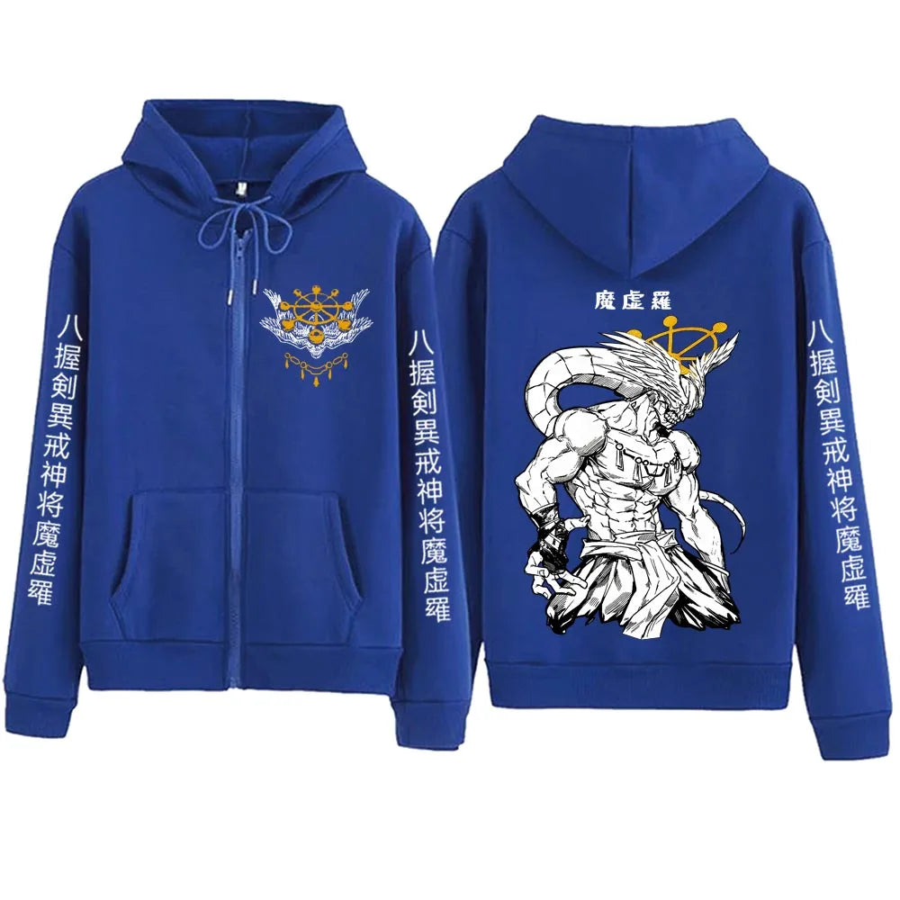 Jujutsu Kaisen Mahoraga Anime Zipper Hoodie – Harajuku Streetwear Sweatshirt 4