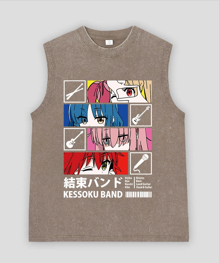 Bocchi the Rock! Oversized Band Vest – Unisex Anime Cotton Tank Top
