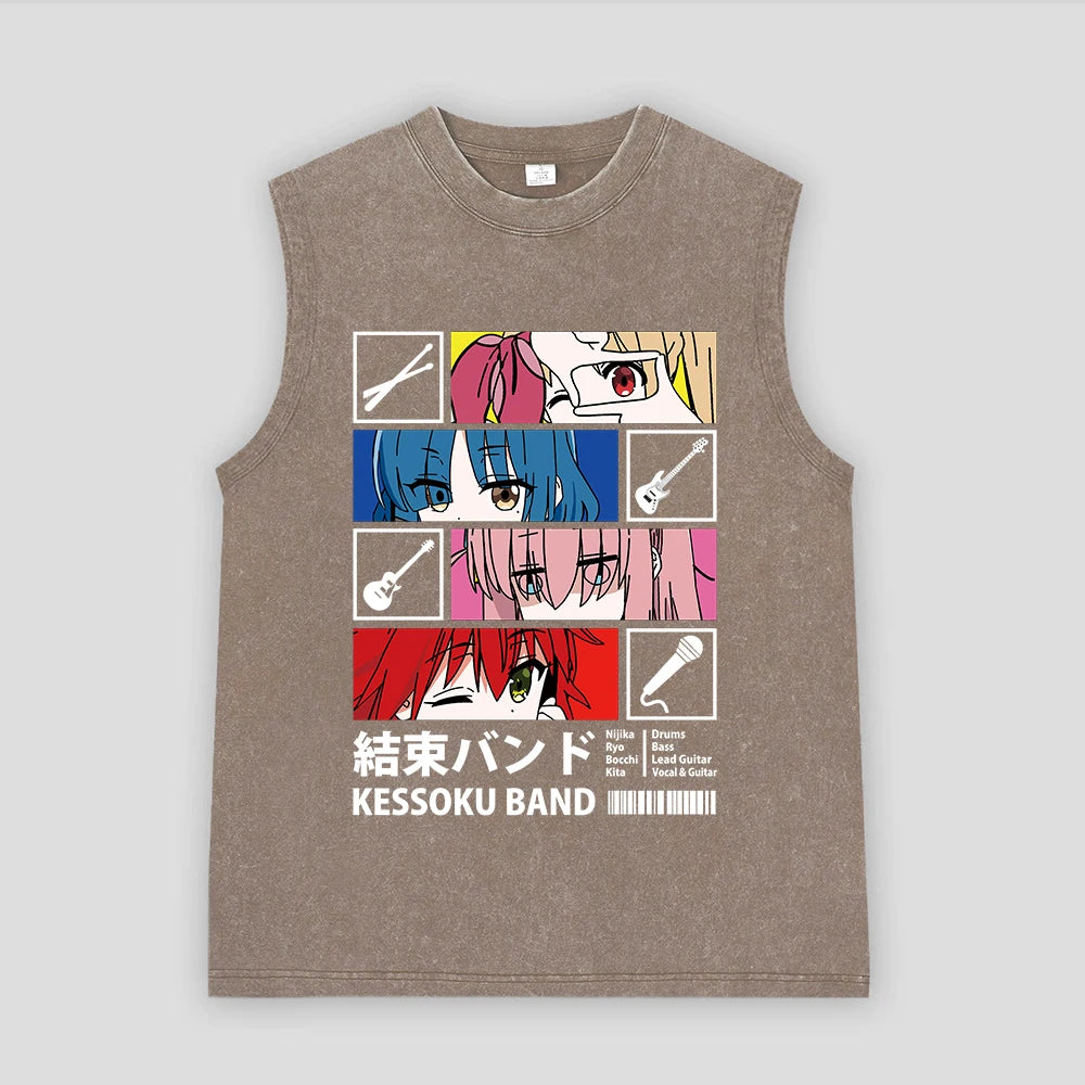 Bocchi the Rock! Oversized Band Vest – Unisex Anime Cotton Tank Top