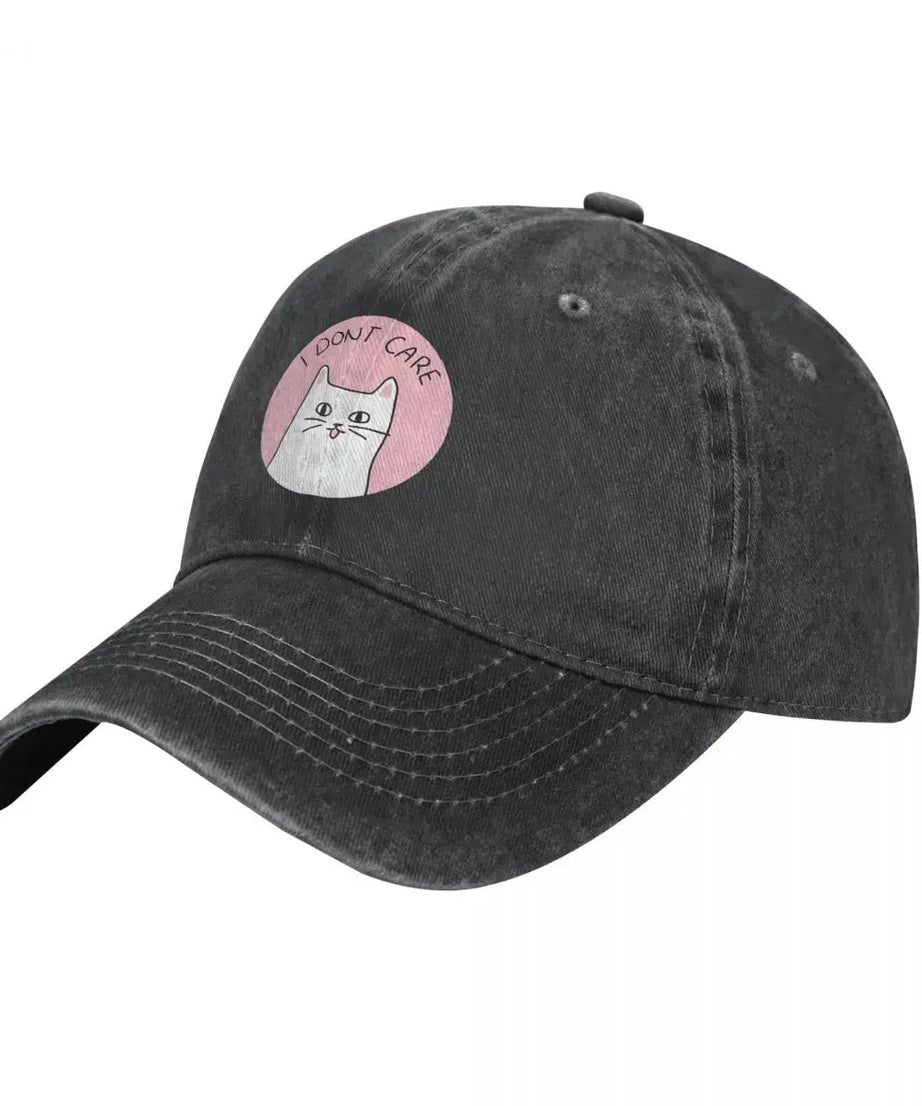 Baseball Caps Hats I Don't Care Cat Dad Hat For Man Peaked Cap Sun anime Shade