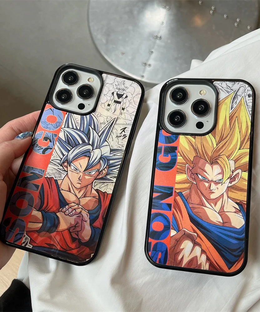 3D Goku & Vegeta MagSafe Case – Dragon Ball Anime iPhone 12–16 Pro Max