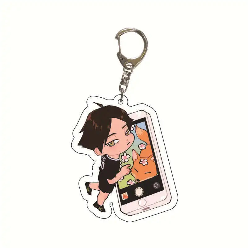 Acrylic Haikyuu Hinata Shoyo Tobio Kageyama Anime Keychain Jewelry Campus Related Products Cultural Friends Gift Bag Charms New