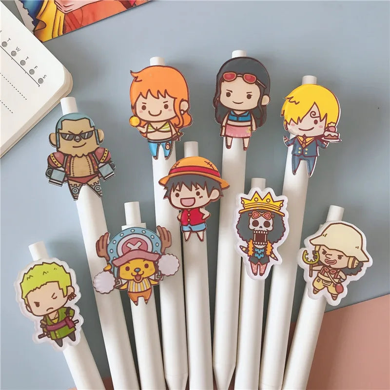 One Piece Neutral Pen Press Bullet Luffy Anime Adventure Black Office Writing Signature Pen Stationery School Supplies