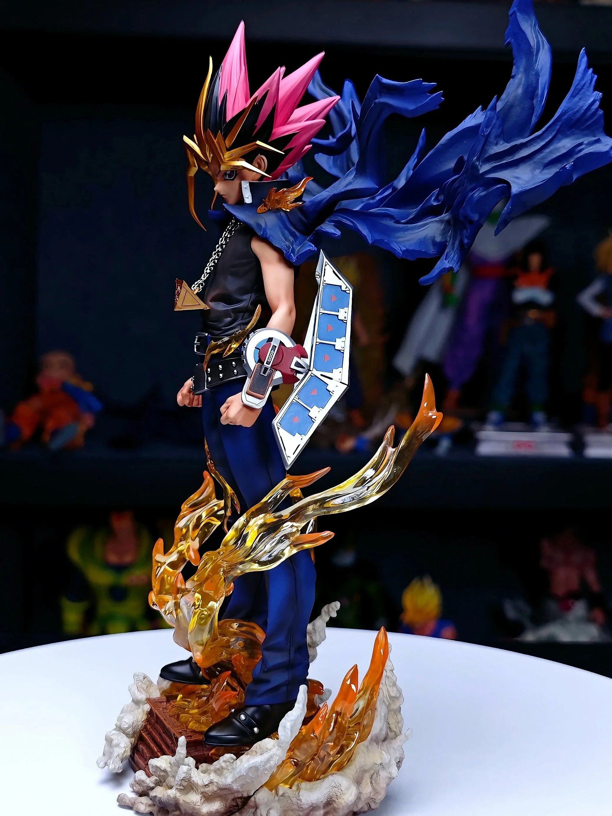 28cm Yugi Muto Figure Dark Game Dimensional Duel Monsters Action Figures Pvc Model Statue Collection Ornament Kids Toy Gifts