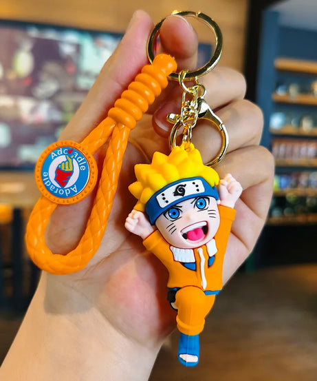 New Cute Japanese Anime Character Naruto 3D Keychain Couple Backpack Car Key Pendant Party Decoration Children's Gift