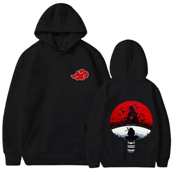 Anime Naruto Vintage Printed Hoodie – 100% Cotton Heavyweight Pullover Sweatshirt for Adults