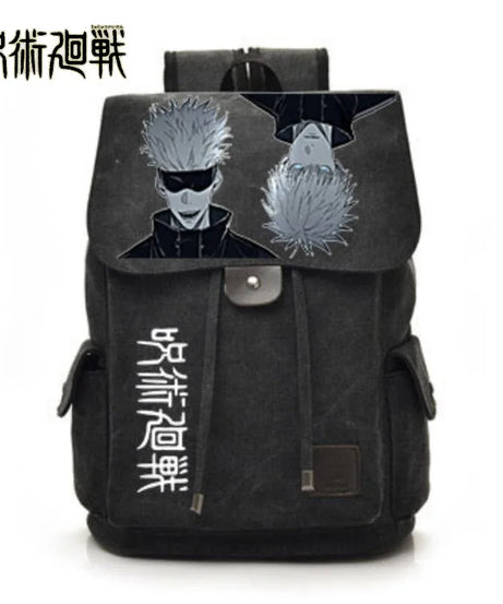 Jujutsu Kaisen Anime Backpack Cosplay Gojo Unisex Students School Bag Large Capacity Bookbag Laptop Travel Rucksack Outdoor Bag