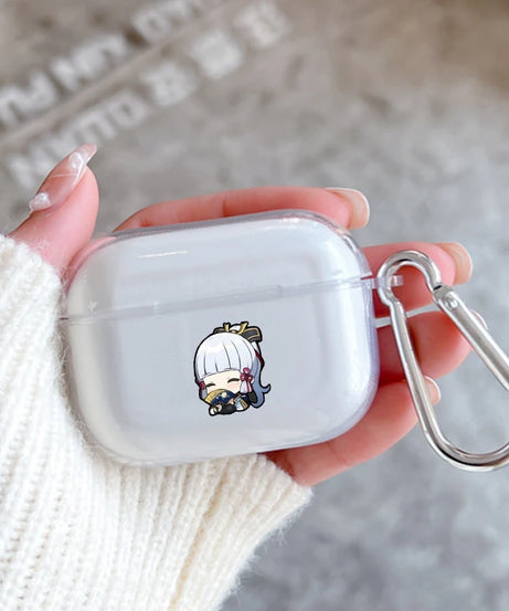 Genshin Impact Anime With Hook Case For AirPods 2 3 1 Cases For Apple AirPods Pro 2 Coque Transparent TPU Earphone Cover