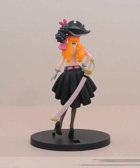 19CM Anime One Piece Nami Black Clothes Action Figure ONE PIECE FILM RED Dress Up Figurine PVC Collectible Model Toy