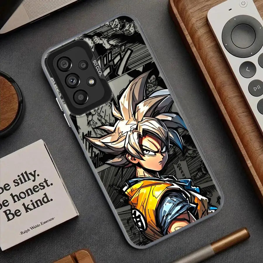 Shell Case for Samsung Galaxy A35 A26 A36 A53 A71 A72 A51 A56 A73 A55 A54 A52 Dragon Ball Son Goku Cool