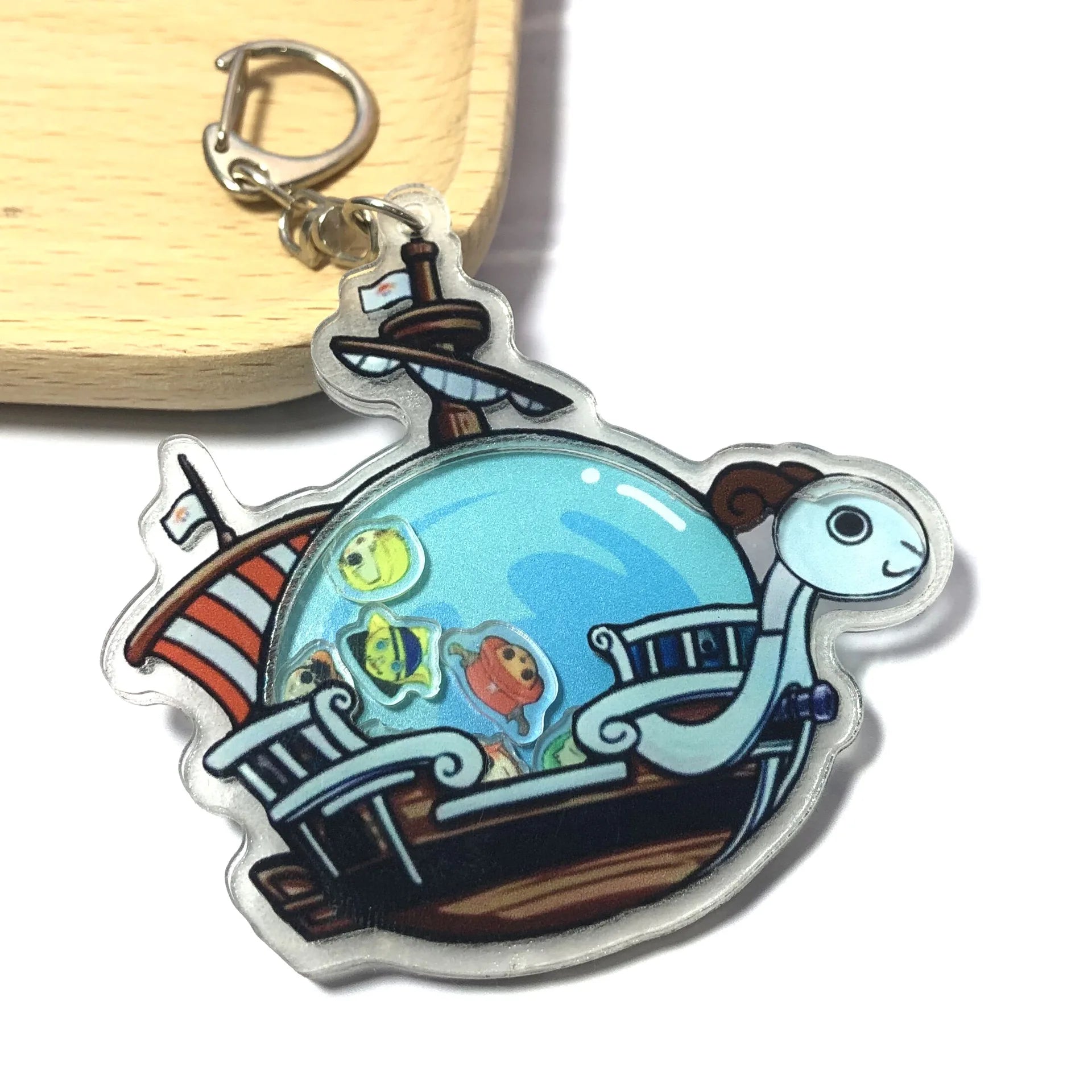 Cute one Piece Personalized Backpack Keychain Pendant Straw Hat Set Acrylic Pendant Rocking Music Student Accessories