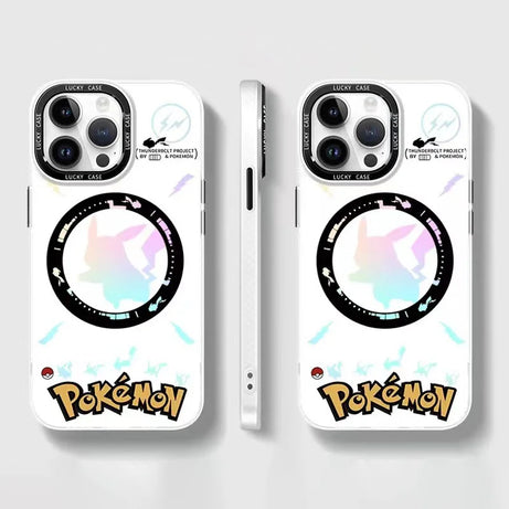 Luxury Pokemon Pikachu Matte Aurora Laser Gradient Phone Case for IPhone15 14 13 12 11 Pro Max Anime Shockproof Cover Coque