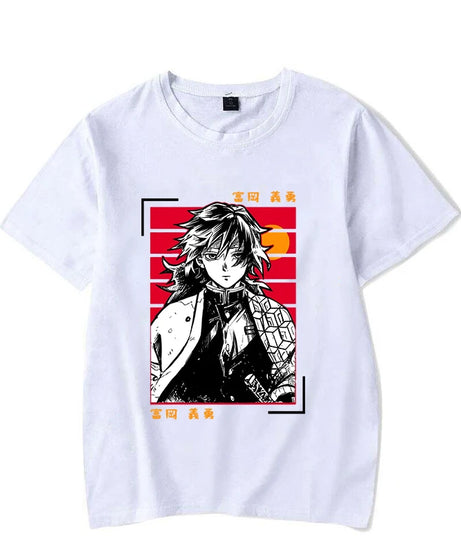 Hot Anime Tomioka Giyuu Printed T-shirts for Women Men Summer Tee Shirt Summer Casual Short Sleeve Round Neck Tops T-shirts