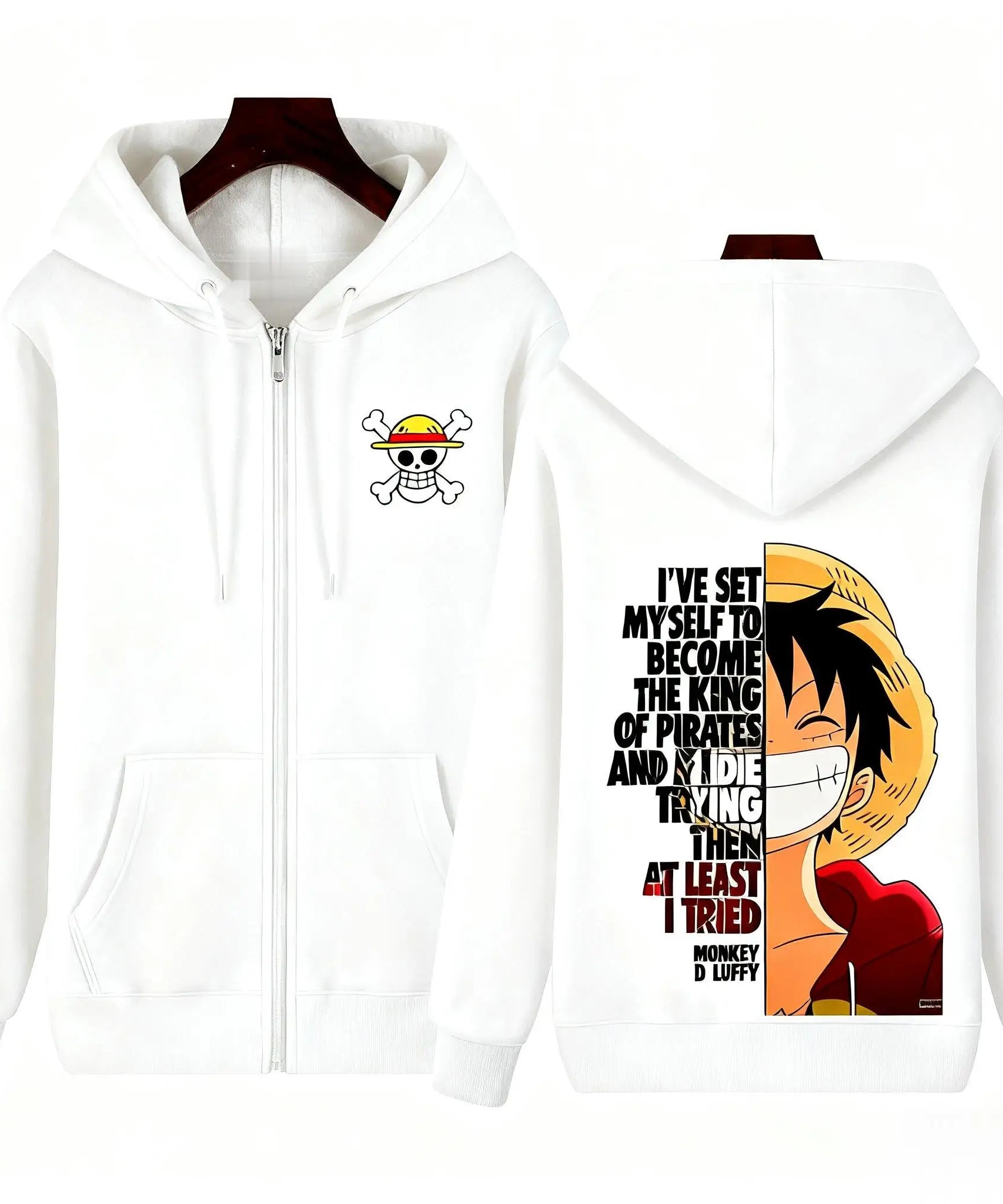 One Piece Monkey D Luffy Graphic Print Hoodie Zip Up Jacket Men Women Anime Streetwear Casual Pullover Long Sleeve Autumn Winter