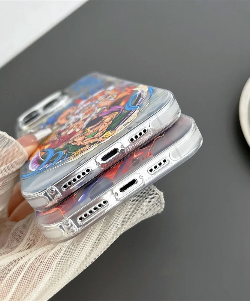 Anime One Piece Luffy Zoro Phone Case For iPhone 11 12 13 14 15 16 Pro Max Electroplated Camera Protector Cover