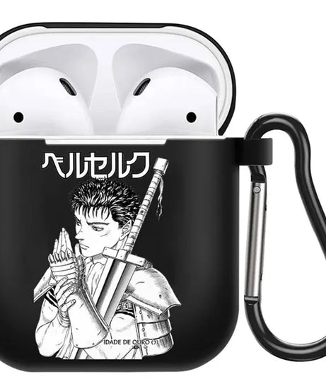 anime Berserk Guts Zodd Earphone Case For AirPods4 1 2 3 Pro Black Soft silicone wireless Bluetooth headphone case