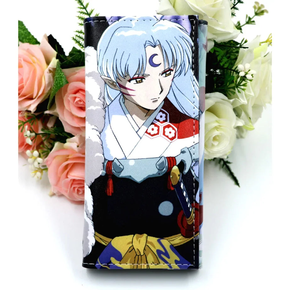 Anime Inuyasha Sesshoumaru Colorful PU Leather Wallet Boys and Girls Long Purse