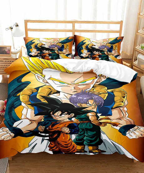 Anime Dragon Ball Duvet Comforter Quilt Cover Set Super Saiyan Bedding Set Anime Car Bed Bedroom Home Children Bedroom Gifts