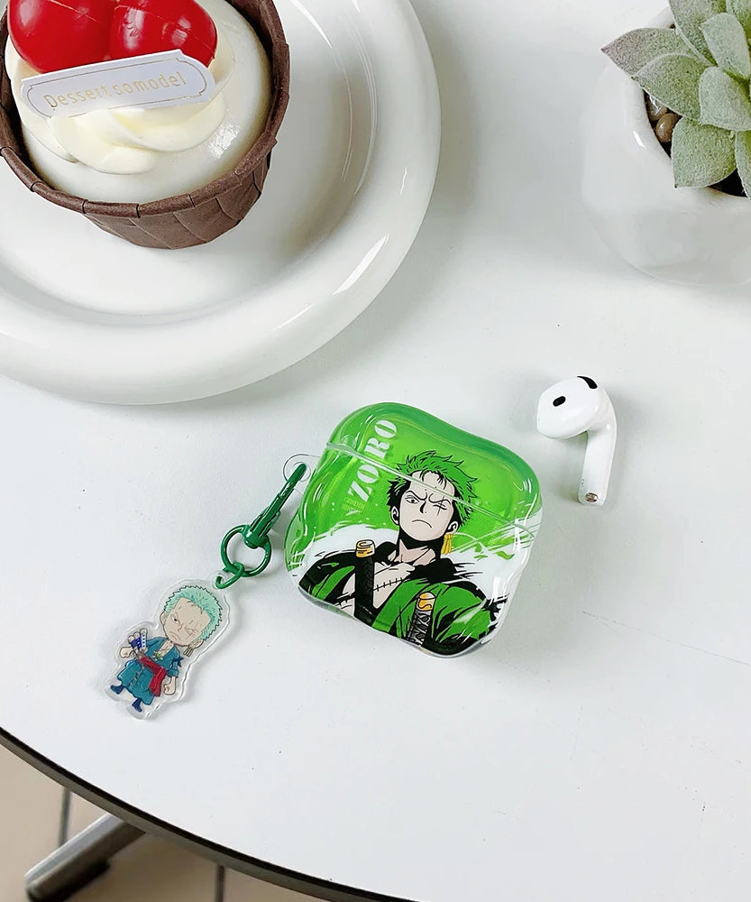 Cute One Piece Luffy Zoro Model Earphone Phone Case for Apple AirPods 1 2 3 Pro 4 Pro2 2nd Bluetooth headset headphone Cover