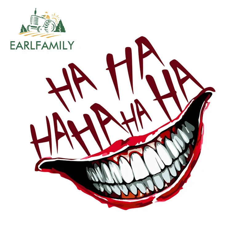 EARLFAMILY 13cm For Scary Devil Tooth Helmet Car Stickers RV JDM Motorcycle Decal Waterproof Camper Van Funny Car Accessories