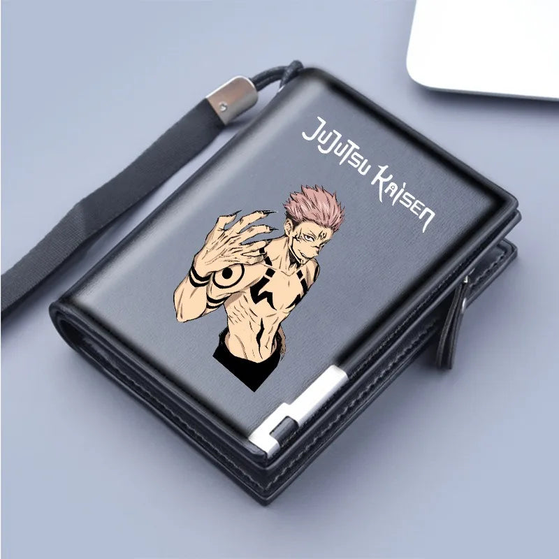 Jujutsu Kaisen Wallet Anime Coin Purse Men Credit Card Holder Boy Student Fashion Short Trifold Money Key Storage Pouch