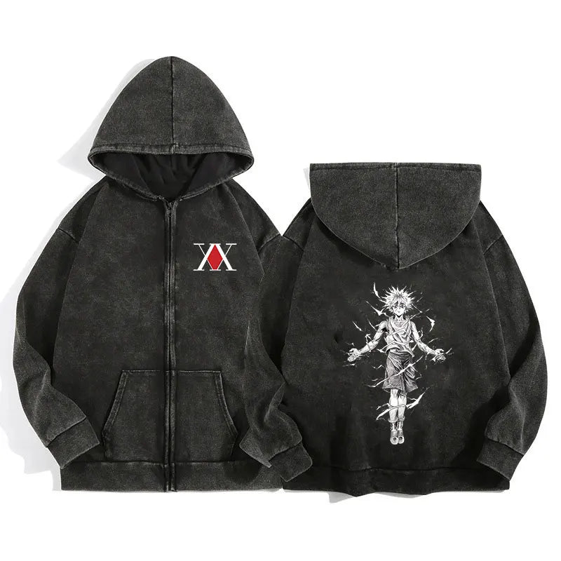 Hunter x Hunter Zip-Up Hoodie – Unisex Anime Streetwear Pullover