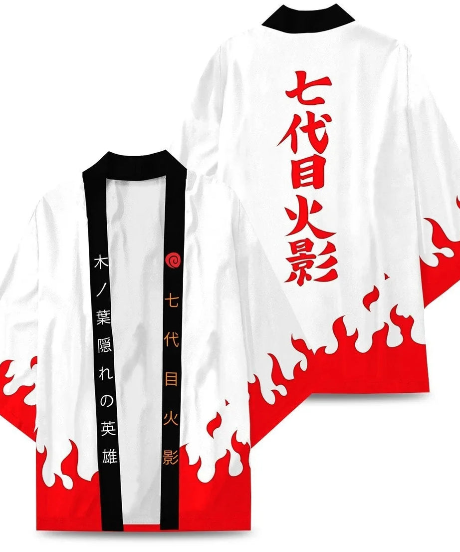 Uchiha Itachi shirt  Kimono Cardigan Print Crow Loose Blouse Shirt Haori Obi Asian Clothes Harajuku Streetwear