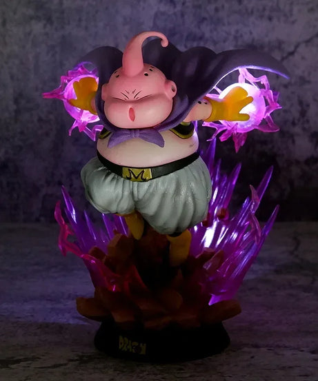 18cm Dragon Ball Z Anime Figure Majin Buu Fat Buu Action Figure with Light PVC Statue Model Doll Collection Decoration Toys Gift