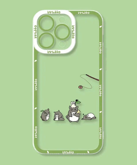 Cute T-TotoroS Phone Case For iPhone 16 Pro Max 15 14 Plus 13 12 11 Pro XR XS X 8 7 SE 2020 Soft Silicone Clear Cover