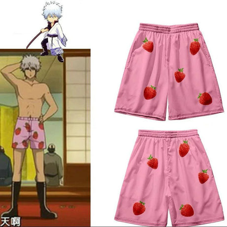 Anime Gintama Gin San Ichigo Strawberry 3D Printed Board Shorts