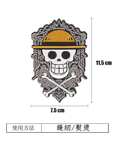 One Piece Luffy Animation Character Embroidery Ironing Cloth Sticker Fashion Clothes DIY Hole Patch Cloth Sticker