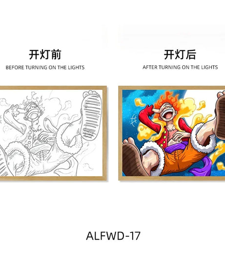 Sun God Nika Luffy Light-Up Frame – One Piece LED Desktop Decor