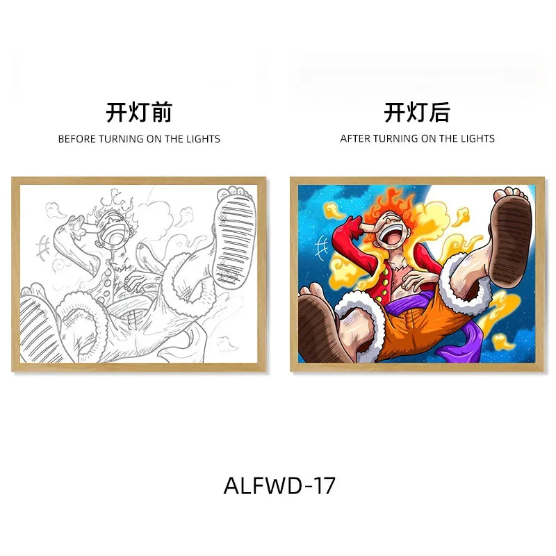 Sun God Nika Luffy Light-Up Frame – One Piece LED Desktop Decor