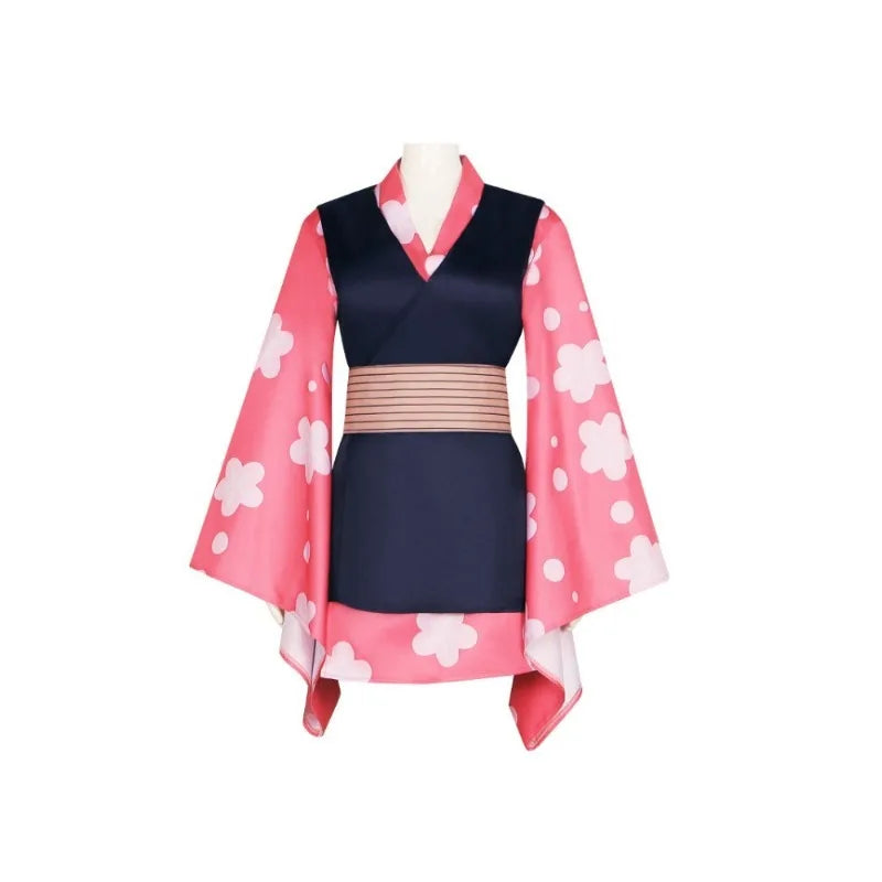 Anime Demon Slayer Makomo Cosplay Costume – Kimono & Wig Set 7