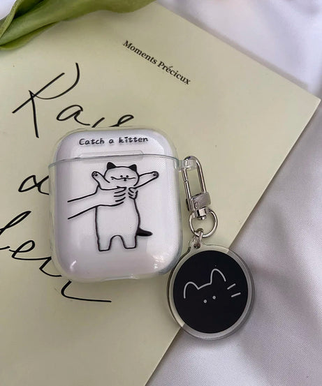 Funny Cat Case for Airpod Cases Air Apple Pro 3 for 2 3rd Pods Transparent Cute AirPods Cover TPU Coque for Airpods 2 1
