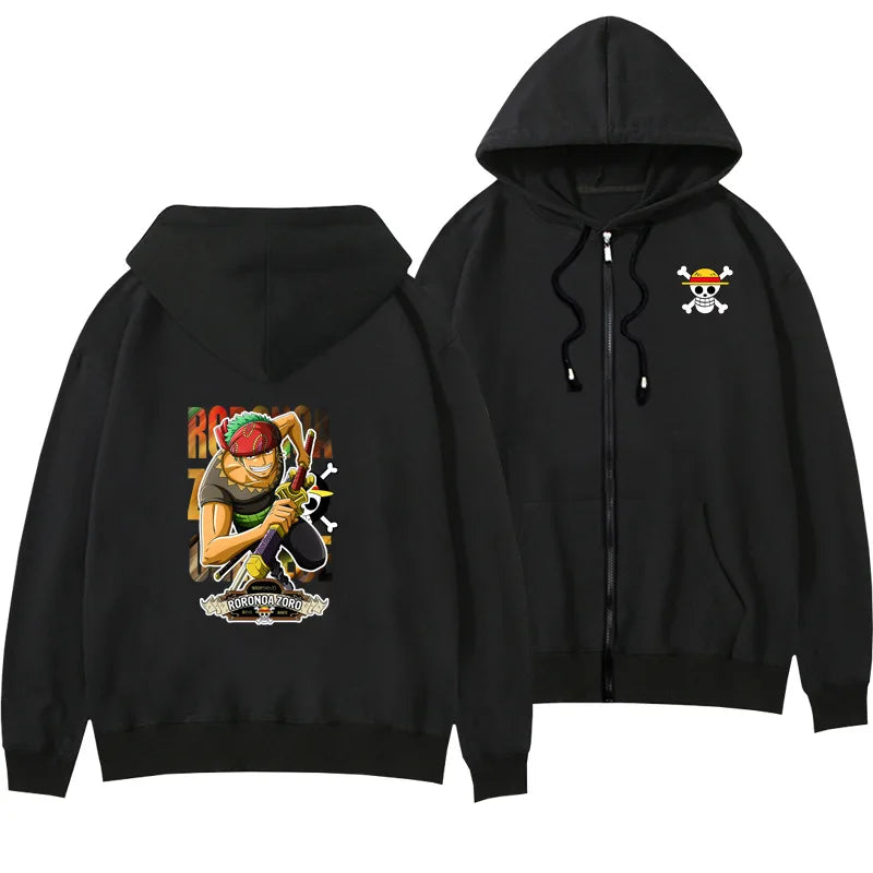 One Piece Anime Women Zip Up Hoodie Jacket Spring Autumn 2New Fashion Mens Sweatshirt Couple Promozed Clothes Coats