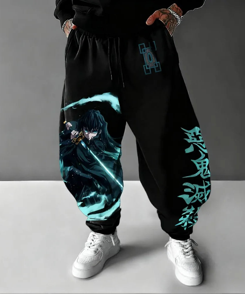 Demon Slayer Sweetpants Autumn/Winter Men's New Anime Printed Harajuku Trendy Versatile Loose Casual Sports Pants