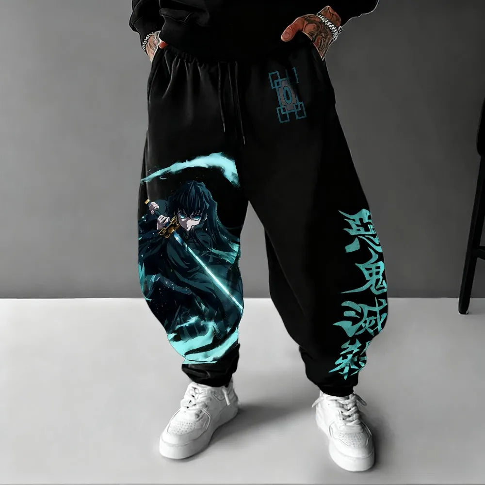 Demon Slayer Sweetpants Autumn/Winter Men's New Anime Printed Harajuku Trendy Versatile Loose Casual Sports Pants