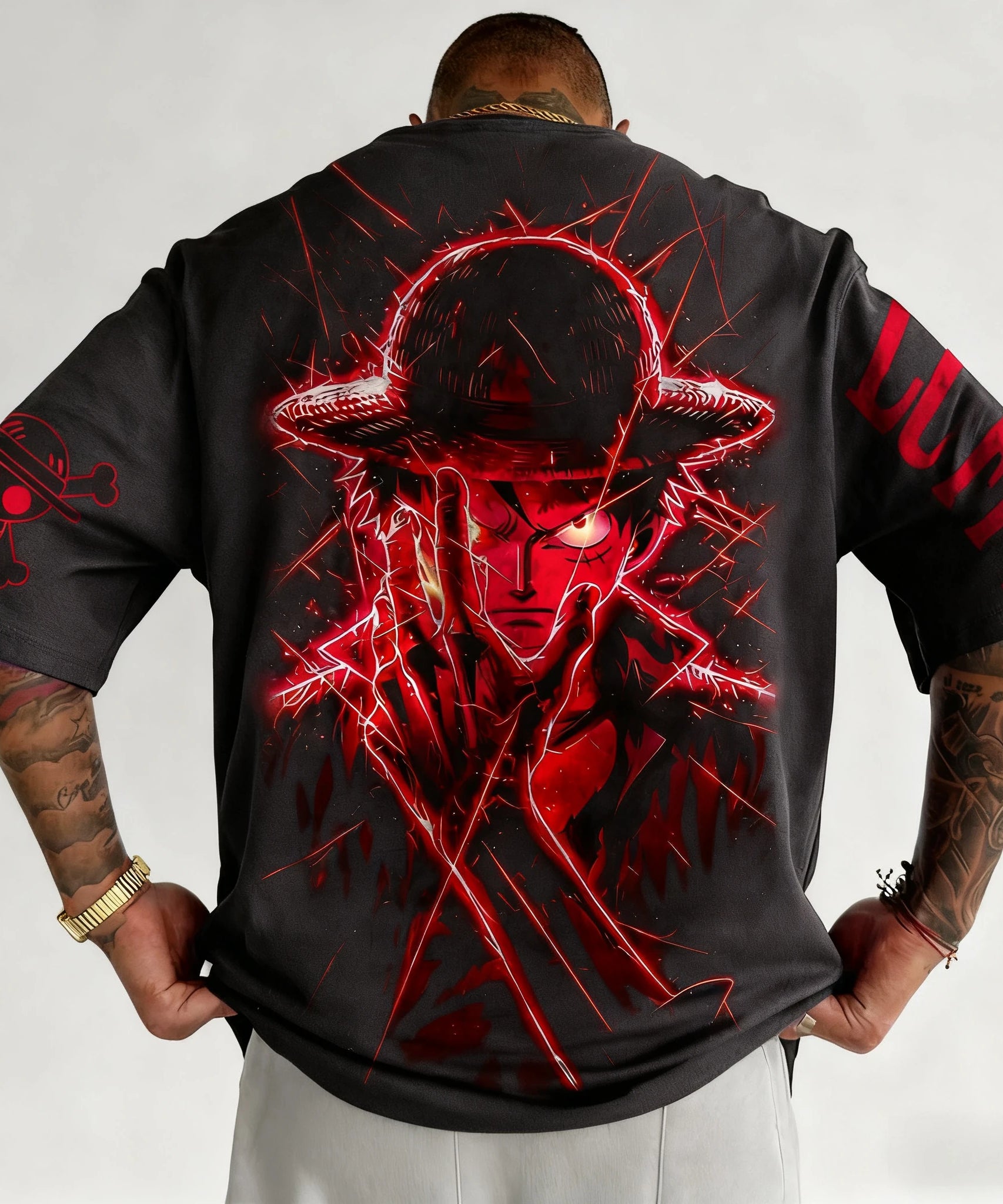 One Piece Luffy Anime Joint T-shirt Street Summer New Men's Harajuku Loose Casual Children's Parent Child Clothing Top
