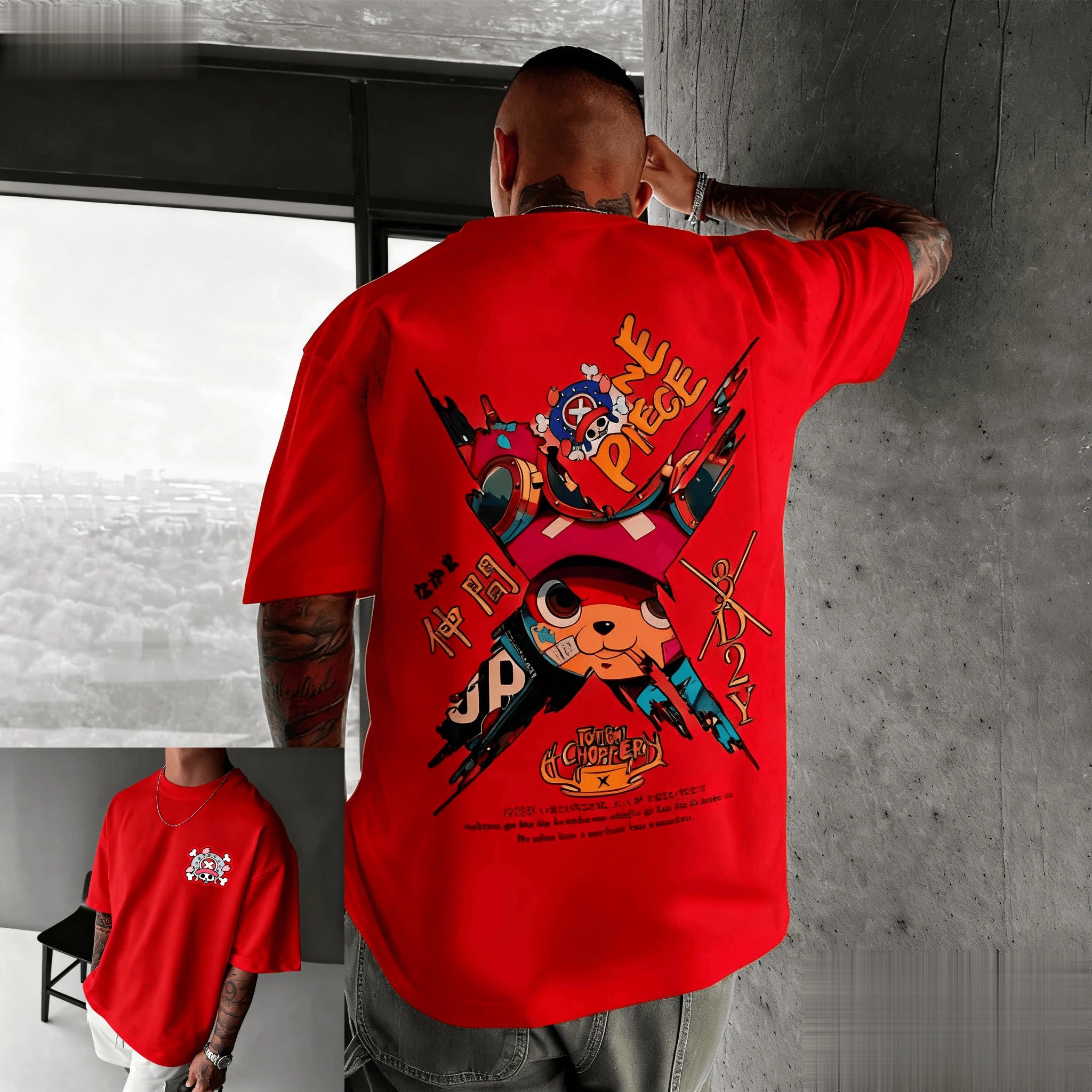 New One Piece Chopper Anime T Shirt Men Women Cotton Short Sleeve Tee Summer Cartoon Graphic Streetwear Casual Top Oversized Y2k