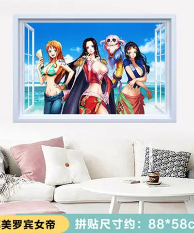 One Piece Anime Luffy Poster Wall Sticker Personality Creative Fashion Boys Dormitory Decoration Wallpaper Self Adhesive