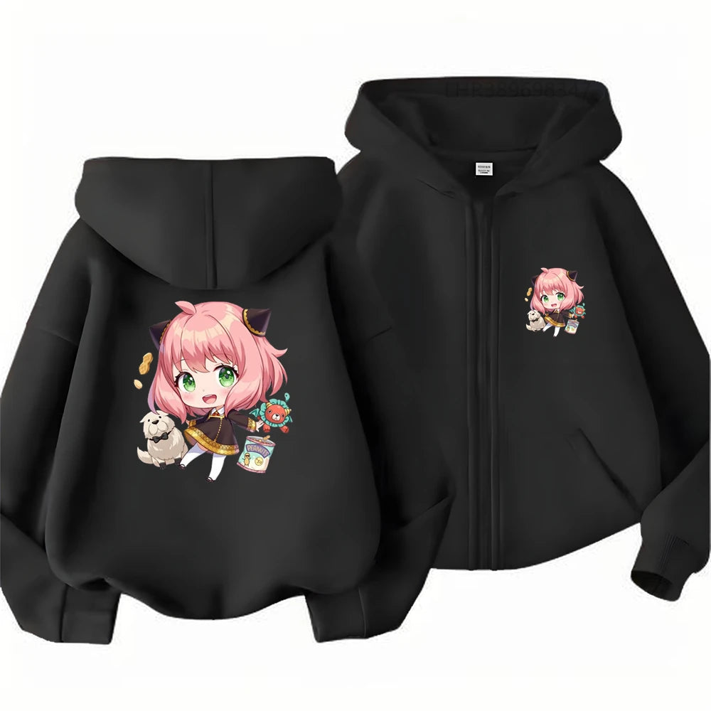 Spy x Family Anya Forger Kids Graphic Zip-Up Hoodie Autumn Jacket 7