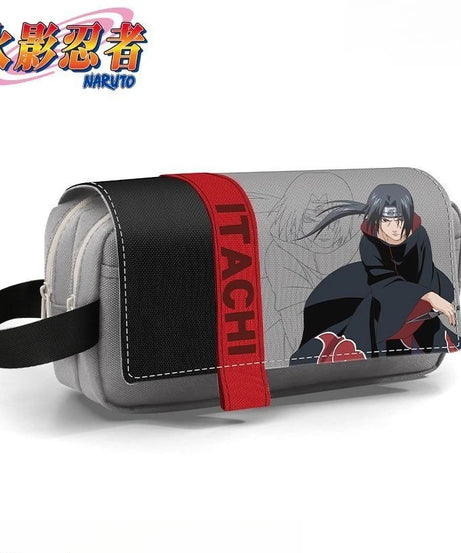 Naruto Sasuke Pencil Case Anime Personality Fashion Three-Layer Large Capacity Multifunctional Pencil Box for Boys