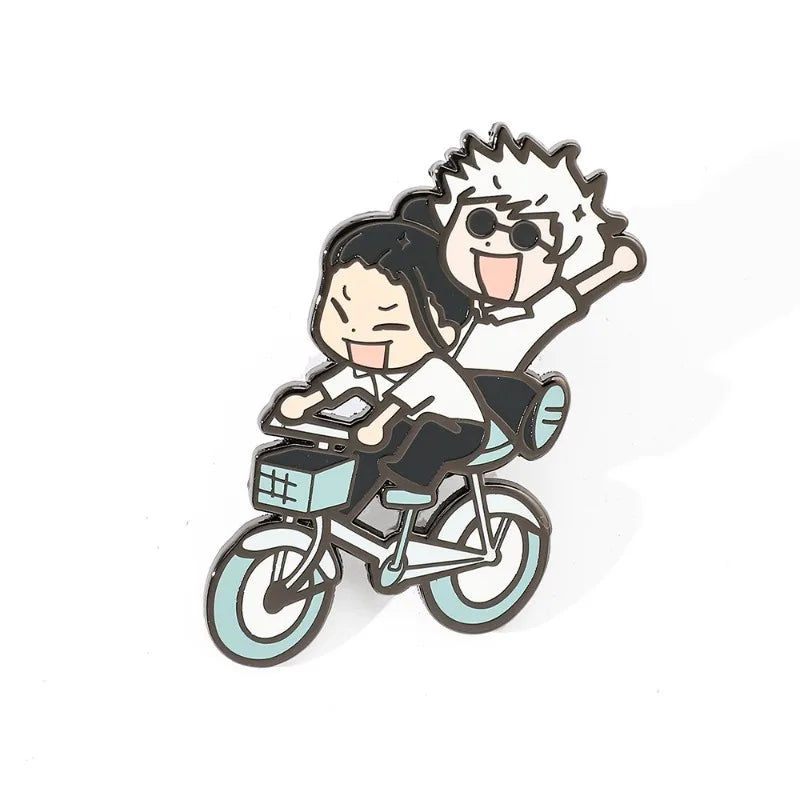 Jujutsu Kaisen Gojo and Geto Suguru Metal Alloy Drip Oil Brooch Cute and Creative Five Pieces of Wu Xia Youjie Brooch Accessorie